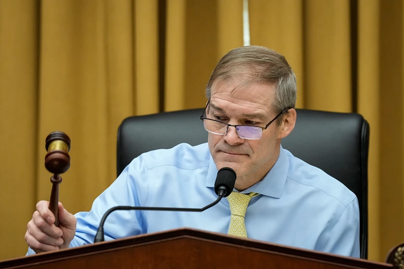 House Judiciary Committee Examines The Situation At The Southern Border
WASHINGTON, DC - FEBRUARY 01: U.S. Rep. Jim Jordan (R-OH), Chairman of the House Judiciary Committee, strikes the gavel to start a hearing on U.S. southern border security on Capitol Hill, February 01, 2023 in Washington, DC. This is the first in a series of hearings called by Republicans to examine the Biden administration's handling of border security and migration along the U.S.-Mexico border. (Photo by Drew Angerer/Getty Images)