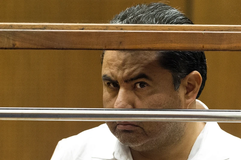 Naason Joaquin Garcia, the leader of the La Luz del Mundo, Spanish for The Light of the World, appears in Los Angeles County Superior Court, on June 5, 2019. (AP Photo/Damian Dovarganes, File). 